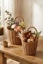 9249 2 Size Rattan Basket Wicker Flower Pot - Organizer Basket - 2