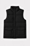 Boy's Stand Collar Double Pocket Puffer Vest