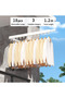 Clothes Drying Rack, Wall Mounted Clothes Rack, Aluminum Alloy Folding Hanging Rack, Three-Fold Space-Saver, Retractable, Strong Load-Bearing, for Balcony, Laundry, Bathroom, Closet (White) - 2