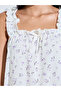Multi-Color Floral Print Ruffle Straps Maxi Nightdress - 4