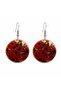 Red Copper Strip Copper Earrings, Hand-Embroidered Adjustable Model - 2