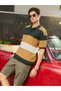 Men Multi-Color Block Knit Relaxed Fit Polo T-Shirt - 4