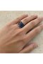 Red navy blue ottoman thick copper ring, adjustable - 4