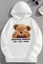 Unisex 3 Thread Cotton White Suprisemoment Print Loose Fit Sweatshirt Hoodie