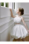 White A-Line Knee-Length Dress - 4