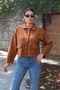 Women's Buttoned Flexible Comfortable Fit Suede Jacket