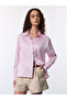 Pink Long Sleeve Satin Relaxed Fit Shirt - 4