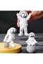 3 Pcs Astronaut Figurines Cake Topper Outer Space Spaceman Action Figure Statue Tabletop Orn - 3