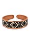 Navy blue thin rumi thin copper ring, adjustable