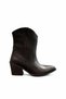 Laka Bitter Brown Leather Cowboy Detailed Women's Boots