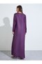 Purple Embroidered Long Slevves maxi Jalabiya - 4