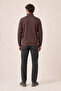 Krivs Crew Neck Regular Fit Winter Sweatshirt Brown - 4