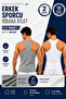 Men's Athlete Ribbed Undershirt 2-Pack (Seher Authorized Seller) - White (100% Cotton) Gray (40% Cotton 60% Polyester)