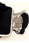 23X15 cm Sequined Sparkling Evening Dress Evening Bag Silver Color Chain and Clip, Lightweight Bag - 3