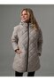 Women's Black Coat Baklava Pattern Quilted Long Women's Coat