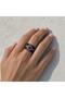 Red Turquoise Kilim Thick Copper Ring, Hand-Embroidered Adjustable Model - 4
