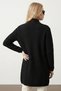 Klav Soft Textured Stand/Slice Collar Long Sleeve Pocketed Knitwear Women's Cardigan & Jacket & Hijab Cardigan - Black - 4