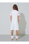 Girls Off White Striped and Graphic Print Knee Length T-Shirt Dress - 4
