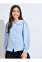 Teen Girls Light Blue Peter Pan Collar Long Sleeve Shirt - 3