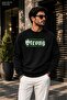 Men's Strong Gothic Printed Cycling Round Neck Casual Sweatshirt