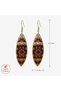 Green Red Kilim Copper Earrings, Hand Embroidered Adjustable Model - 3