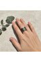 Black and White Ethnic Pattern Thick Copper Ring, Hand-Embroidered Adjustable Model - 4