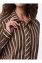 Brown Striped Relaxed Fit Long Sleeve Shirt - 2