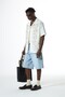 Oversize Short Sleeve Linen Shirt with Floral Embroidery on the Front - 6
