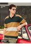 Men Multi-Color Block Knit Relaxed Fit Polo T-Shirt