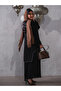 Elegant Black Smock Jalabiya with Pleated Skirt - 3