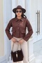 Women's Buttoned Flexible Comfortable Fit Suede Jacket - 5