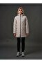 Women's Black Coat Baklava Pattern Quilted Long Women's Coat - 4