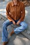 Women's Buttoned Flexible Comfortable Fit Suede Jacket - 4