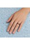 Black Cream Square Motif Thin Copper Ring, Hand-Embroidered Adjustable Model - 4