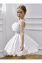 White A-Line Knee-Length Dress - 3