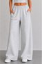 Double Black Gray Women's Comfortable Model Sweatpants - High Waist, Loose Leg Sweatpants with Pockets - 4