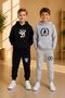 Busekids Unisex Children's Printed 2-Piece Tracksuit Set Multi-Colored Hooded Set