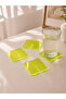 Set of 4 Green Square Plexiglass Coasters (10X10 cm)