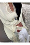 Yellow Embellished Abaya - 3