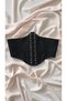 Black Eyelet Detailed Waist Corset - 2