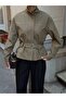 Studded Belted Zippered Trench Jacket - 3