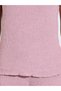 Pink Ribbed Short Cap Sleeves T-Shirt and Wide Leg Pants Pyjama Set - 4