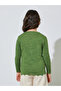 Girls Green Solid Button-Front Cardigan - 6