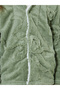 Girls Green Faux Fur Long Sleeves Collared Top and Pants Pyjama Set - 4