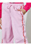 Girls Pink Side heart Print Wide leg Joggers - 3