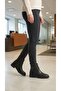 Low Heel Zippered Short Women's Boots with Gold Buckle Detail on the Side - 8