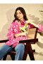 Pink Ikat Print Regular Fit Mandarin Collar Tunic Top