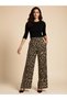 Coffee Brown Leopard Print Wide Leg Trousers - 3