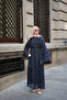 Women's Self-Patterned Ruffle Dress Navy Blue