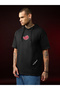 Men Black Embroidered Akatsuki Cloud Oversized Hooded T-Shirt - 3